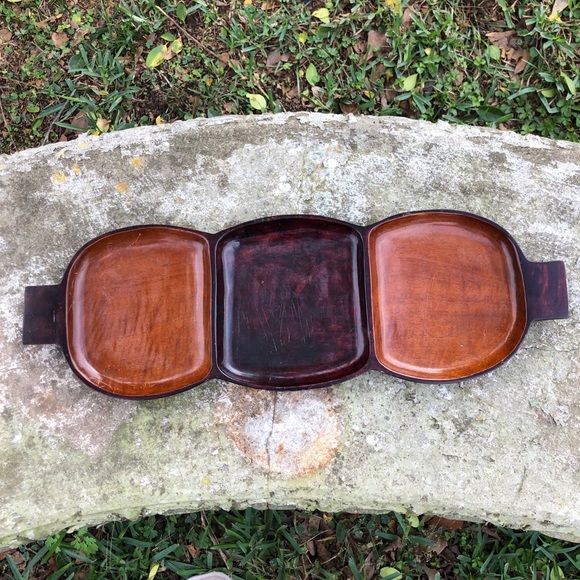 Vintage Taverneau Hand Crafted Wood Platter Tray - Picture 2 of 10